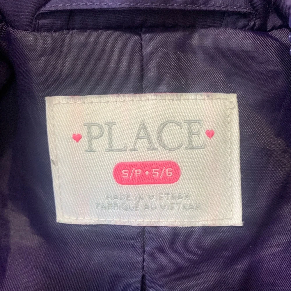The Children’s Place Dark Purple Puffer Jacket fl girl 5-6